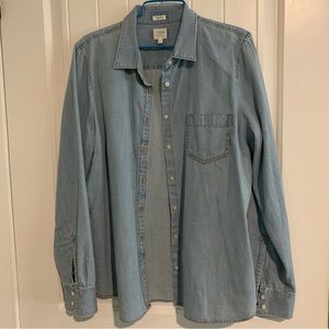 J Crew Chambray Button Down Shirt Sz XL